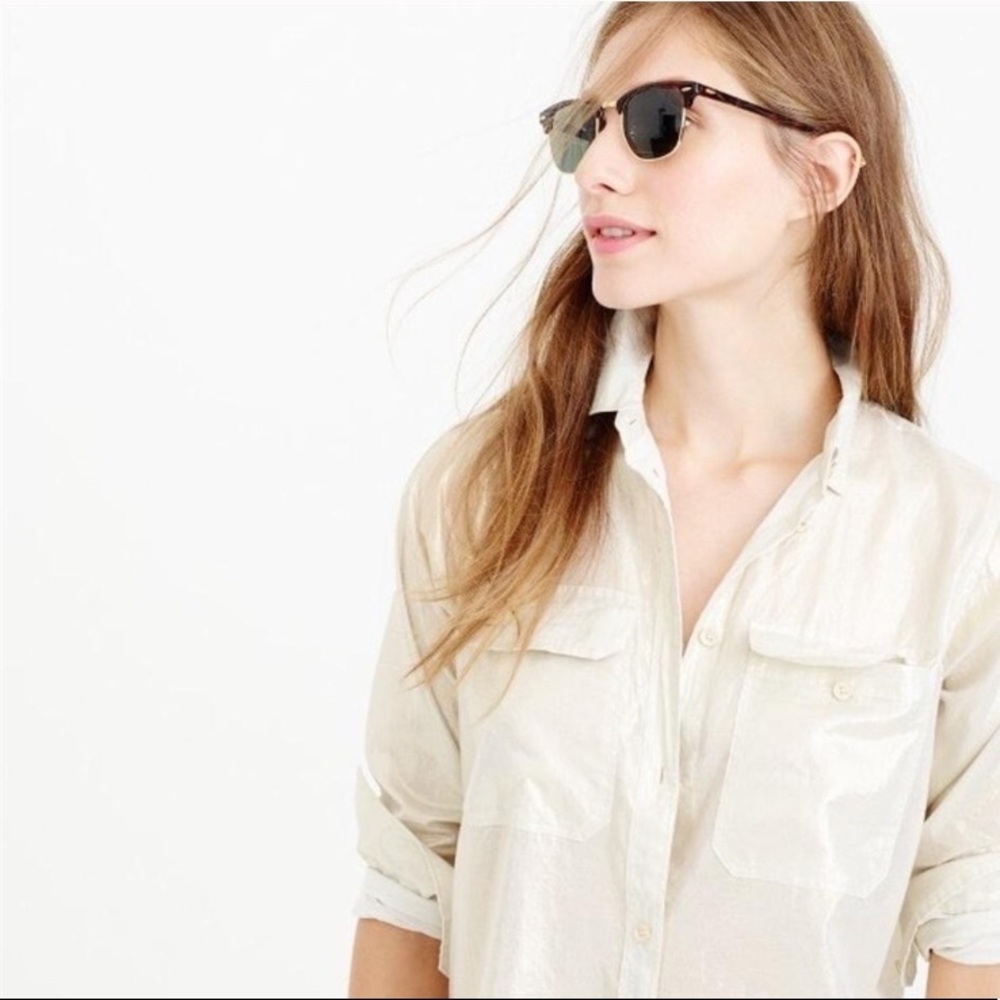 NWOT Tan Camp Shirt from J Crew